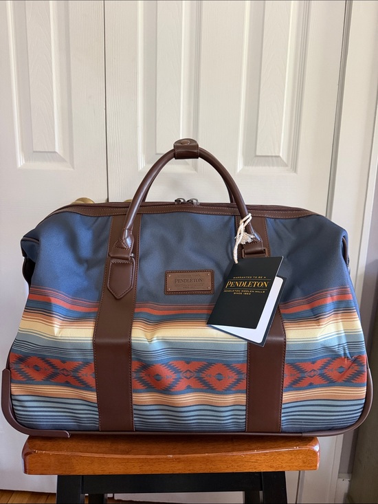 Pendleton Handbags - Pendleton Rolling Duffel Bag 22 Inch Turbulence Blue Southwestern Travel Luggage